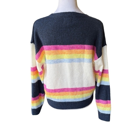 Sundry Crew Neck Pullover Striped Sweater Size 0 - Picture 3 of 7
